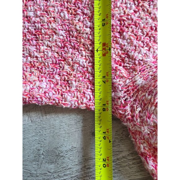 J.Crew Womens Open-Front Cardigan Sweater Pink & White Boucle Knit Size S - Picture 7 of 8